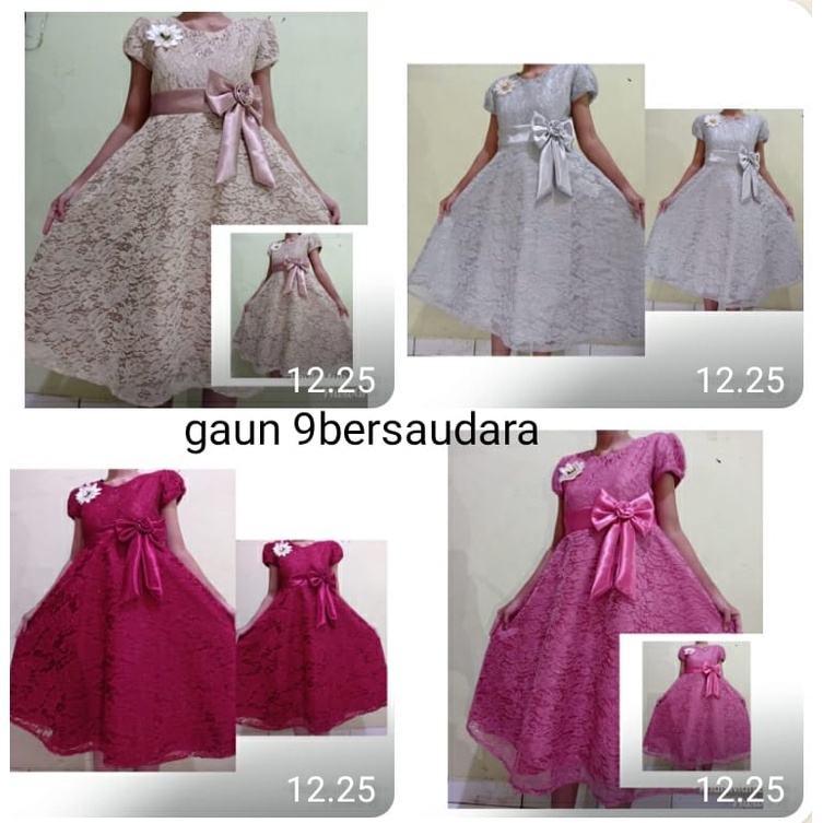 GAUN BROKAT CORD GLITTER MAYUNG MODEL BUNGA PITA