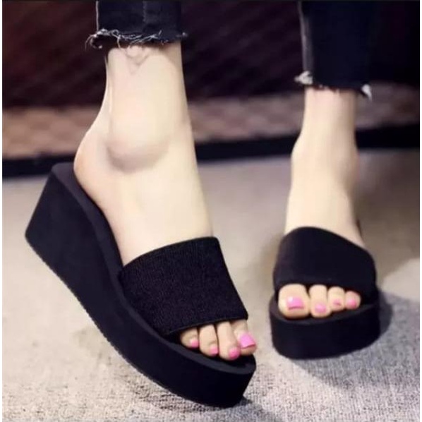 SANDAL WEDGES WANITA SELOP TRENDI