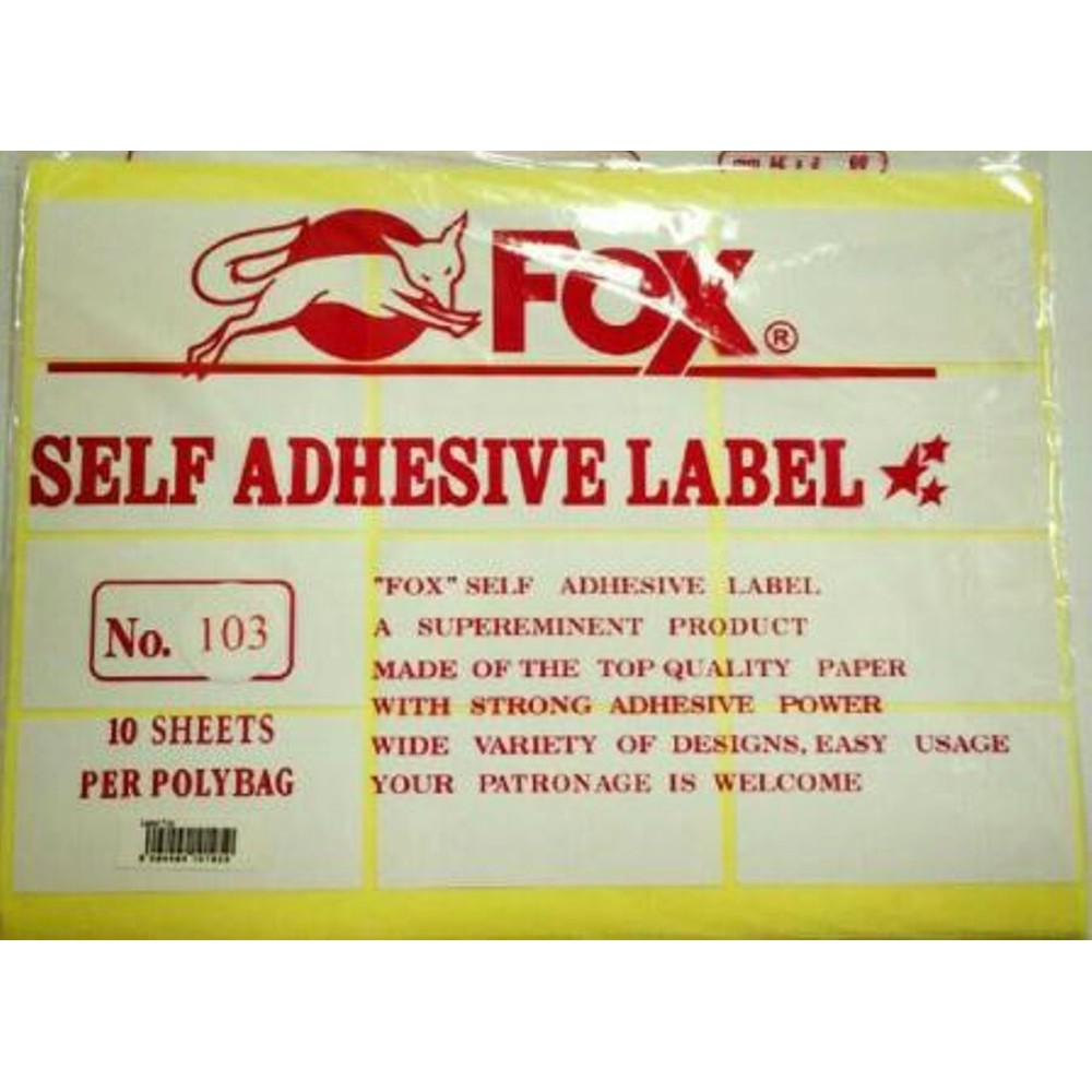 

Sticker Undangan Fox Label 103