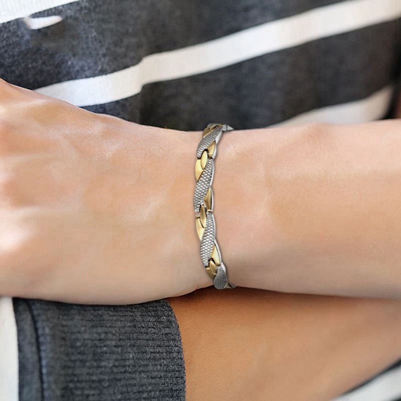 Fancyqube 1pc Gelang Magnet Energi Dapat Disesuaikan Gaya Eropa Dan Amerika Untuk Pasangan