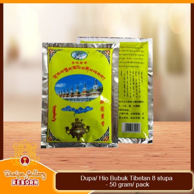 Dupa Hio Wangi Bubuk Herbal Tibetan 8 Stupa - 50 gram/ pack