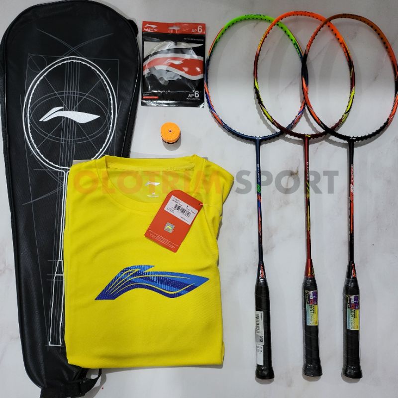 Raket Badminton Lining Gforce 66 77 88 original bonus senar kaos grip