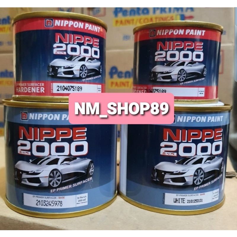 CAT DUCO NIPPON PAINT EPOXY PRIMER SURFACER ABU-ABU & PUTIH + HARDENER 250 ML epoxy cat dasar abu pu