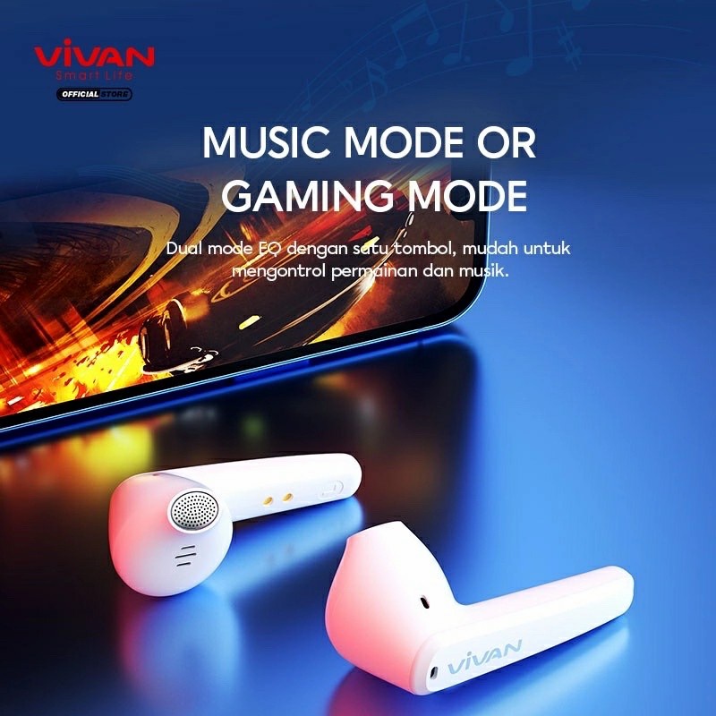 EARPHONE GAMING BLUETOOTH VIVAN LIBERTY T260 EARBUDS HEADSET