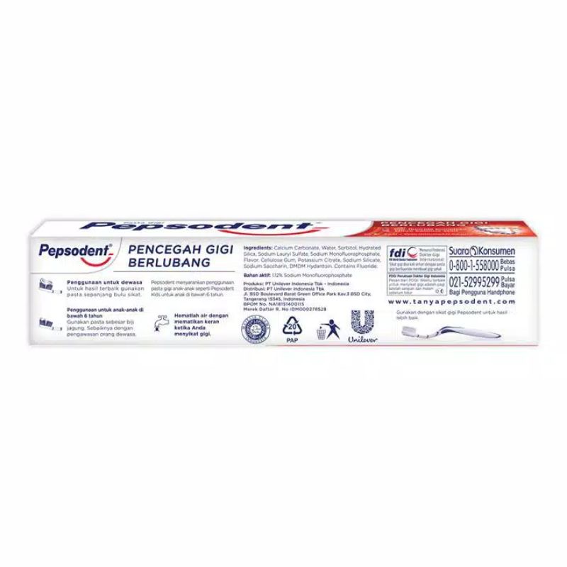 Pepsodent Pencegah Gigi Berlubang Pasta Gigi 225 gr