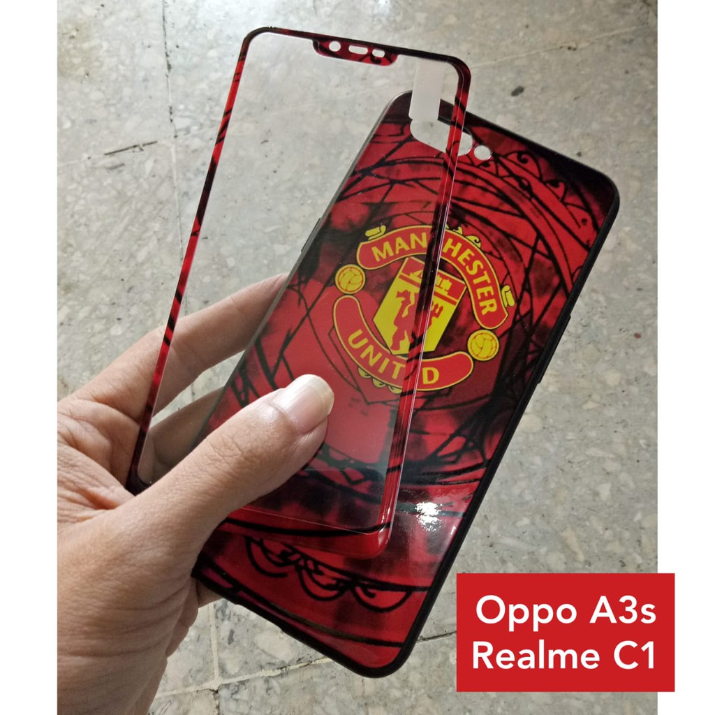 SALE Case 360 Oppo A3s Realme C1 + Tempered Glass Motif