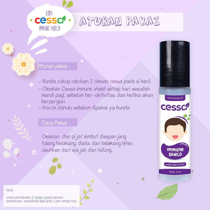 CESSA KIDS ( USIA 2 THN - 8 THN) - NO MORE FEVER / NO MORE COLD / IMMUNE SHIELD / NO MORE TANTRUM