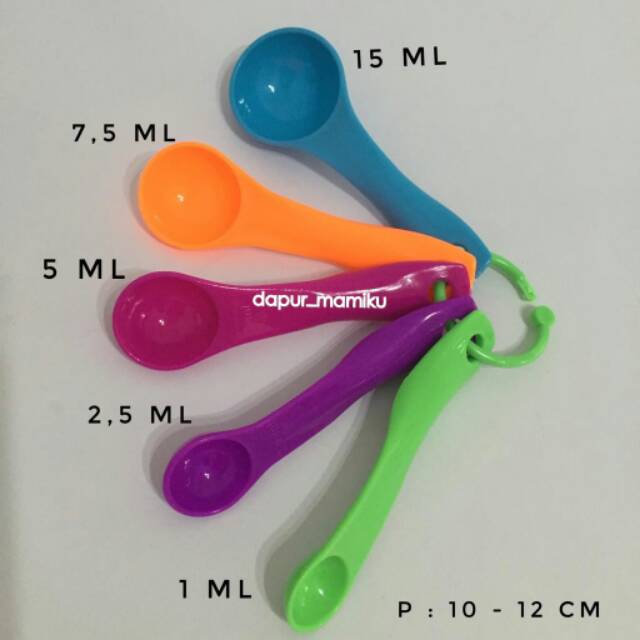 DAPURMAMI Sendok Takar Warna - Warni Measuring Spoon  Sendok Ukur Set isi 5