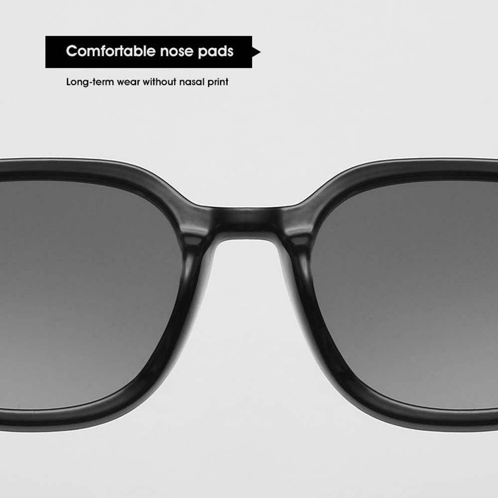 Needway Wanita Kacamata Hitam Trendi Cowok Vintage Bingkai Besar Coklat Beras Kuku Berbentuk Kotak Hitam Pria Sunglasses