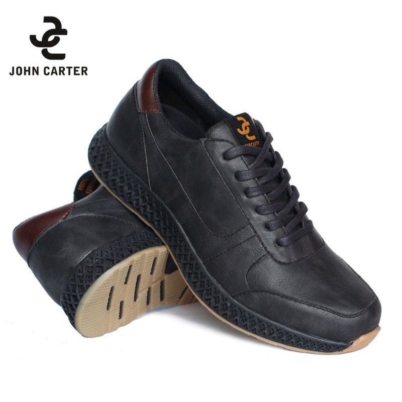 SEPATU SNEAKERS KULIT CASUAL ROVER BLACK ORIGINAL JOHN CARTER HANDMADE