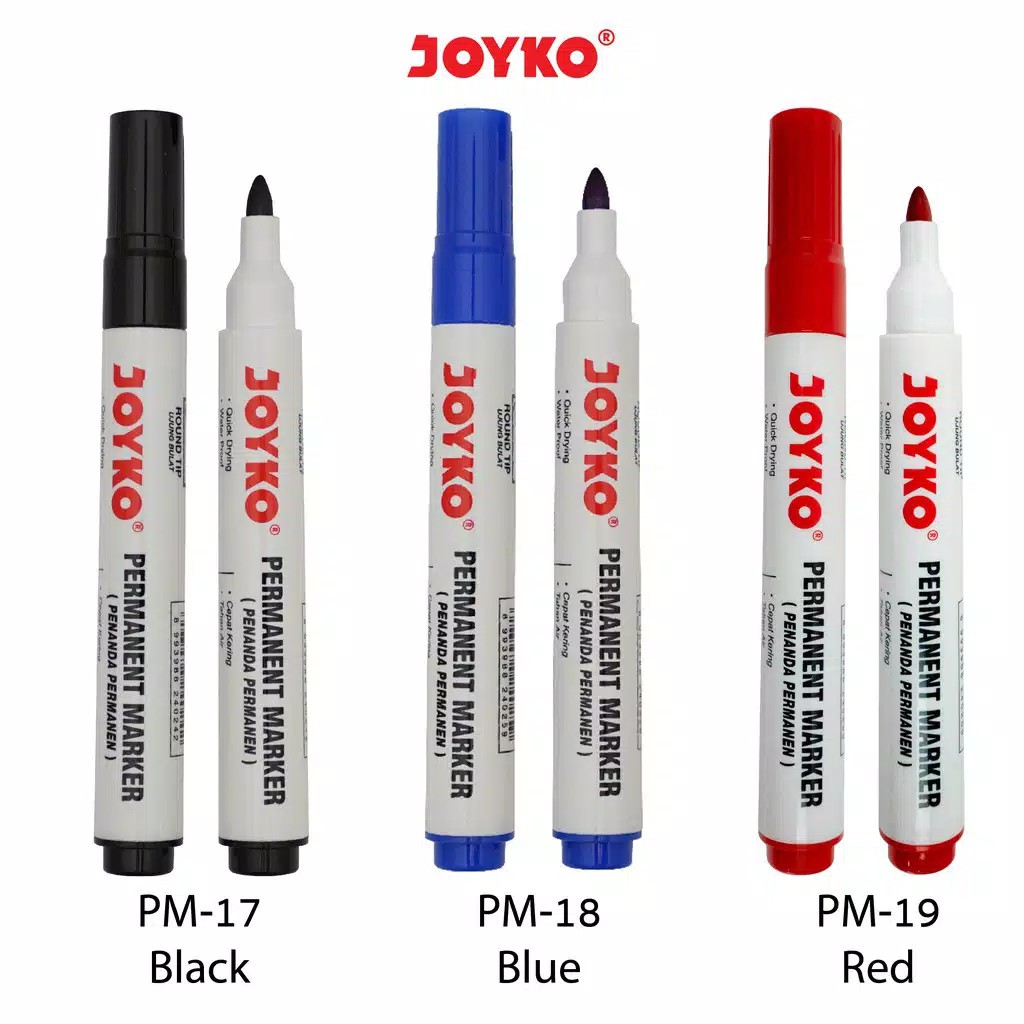 

Spidol Permanent Marker Joyko PM-17 ; PM-18 ; PM-19