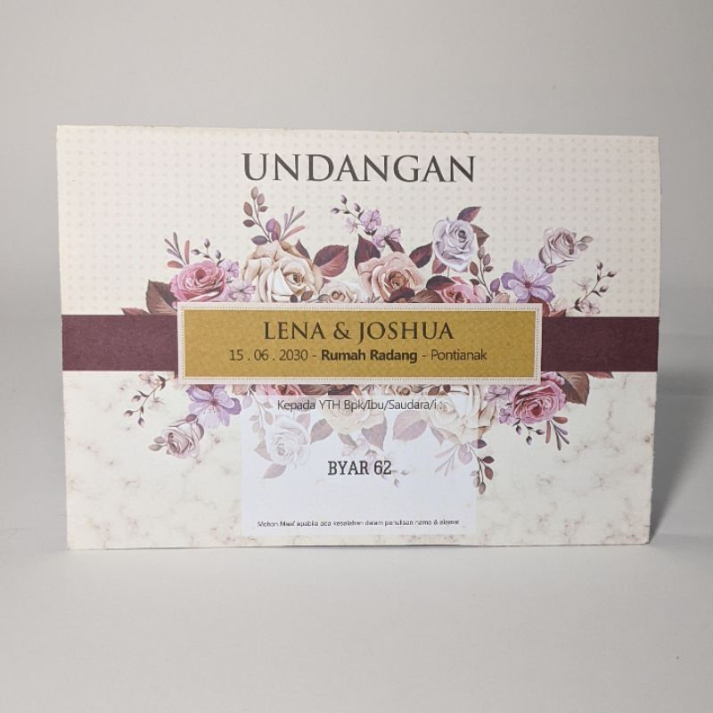 Jual Undangan Pernikahan Simpel Elegan Terkini Cantik Ekonomis Bahan Tebal Shopee Indonesia