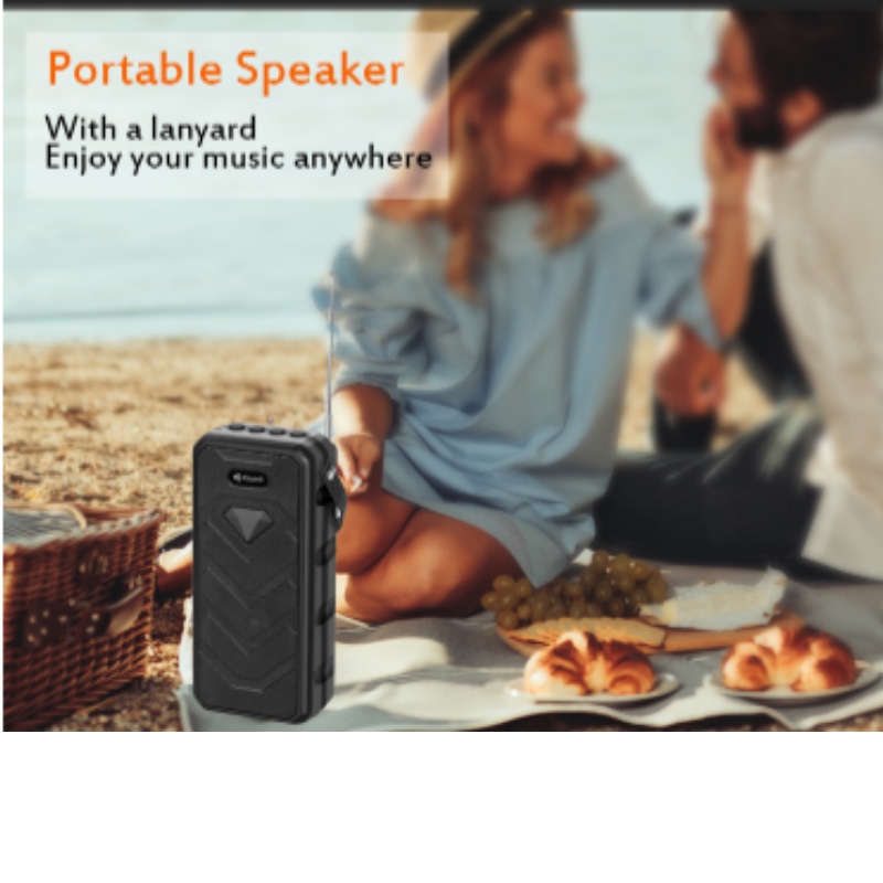 Speaker Portable Kisonli SC12 Nirkabel OEM Dengan Sling Penggunaan Luar Ruangan