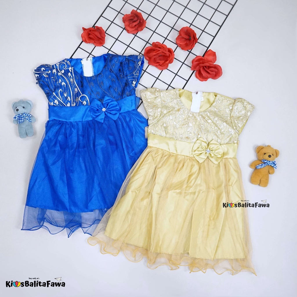 Gaun Baby Bella Uk. 6-18 Bulan / Dress Bayi Murah Baju Perempuan Gaun Pesta Anak Cewek Princess Kids