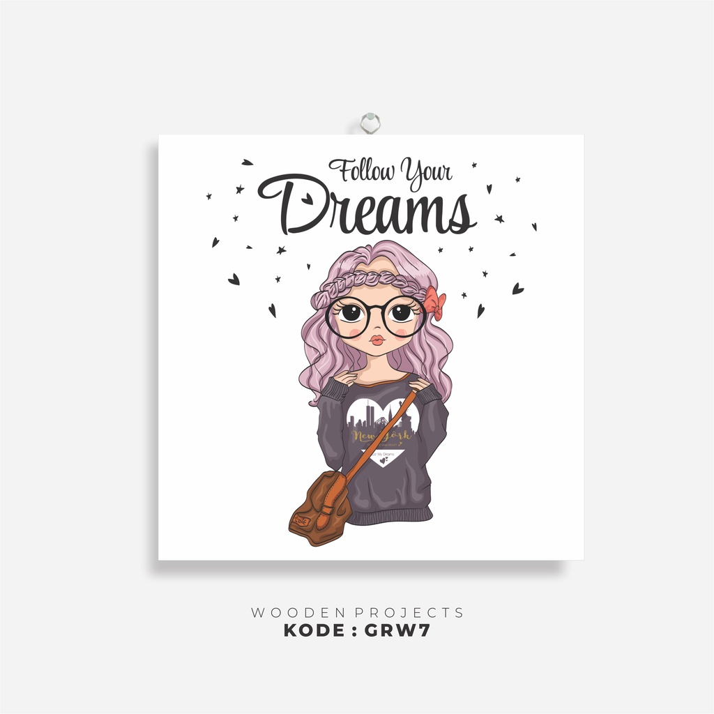 Wooden Projects Pajangan dinding rumah hiasan dekorasi kamar wall decor vector girl quote - GRW
