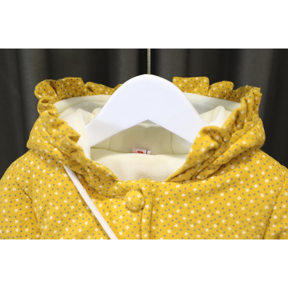 Jaket anak /jaket bayi tebal / jaket kelinci import motif polkadot bunga