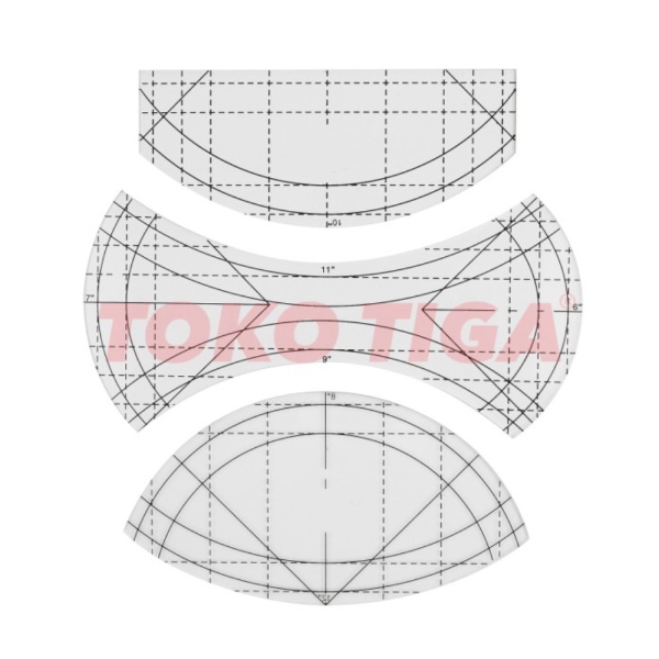 

Unik Penggaris / Quilting Template Model Curve Isi 3 Pcs QTSKCU3 Murah