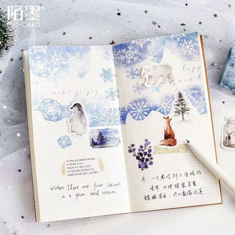 

46Pcs Stiker Desain Forest Diary Forest untuk Dekorasi Scrapbook