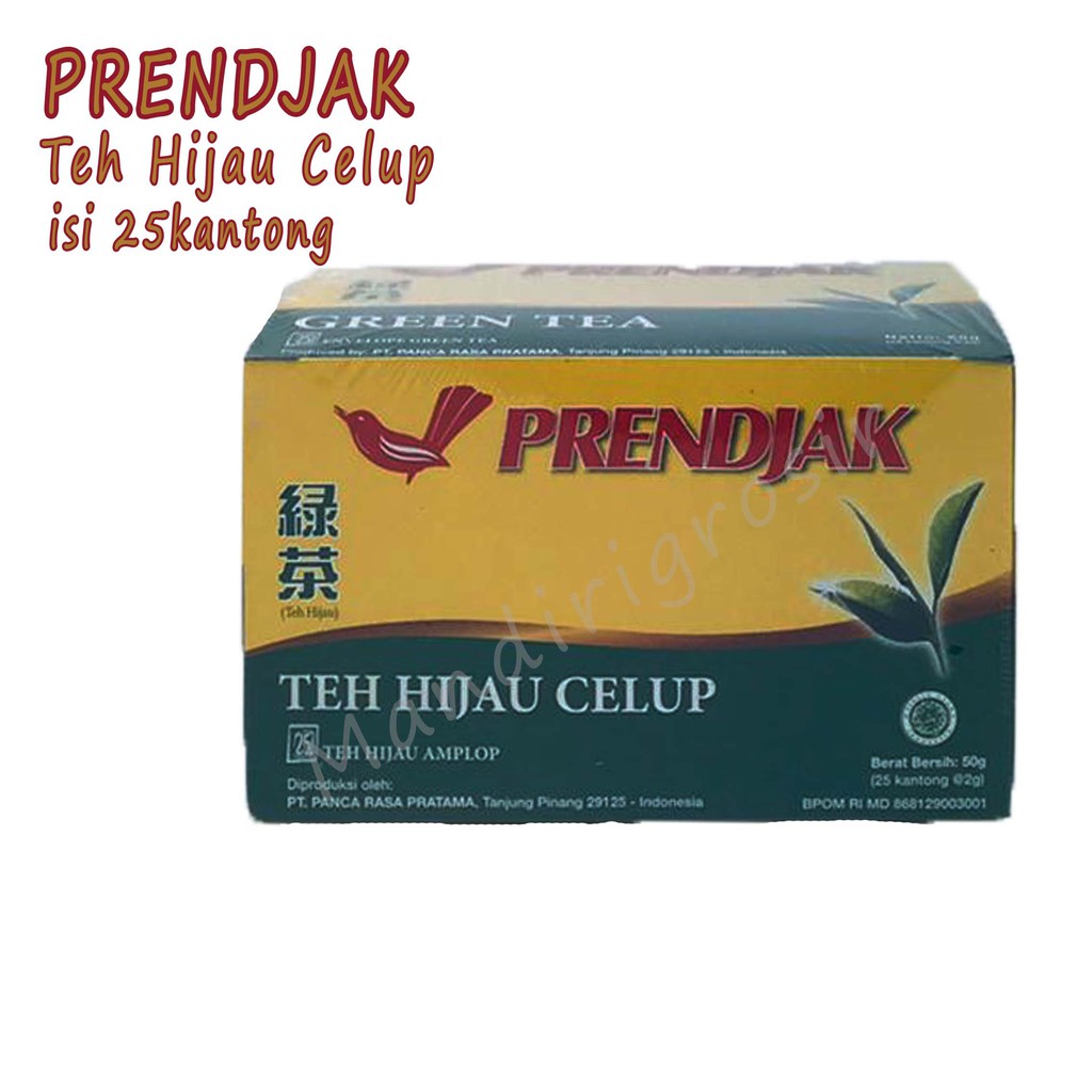 Teh Hijau * Celup Amplop * Prendjak * 25 kantong