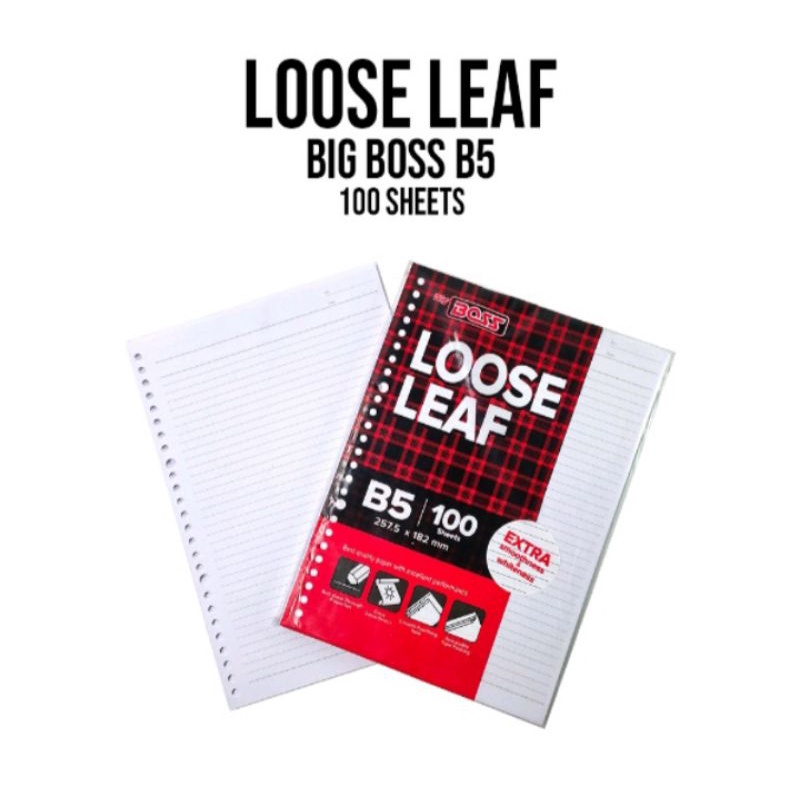 

Loose Leaf Garis B5 - 50/100lembar / kertas loose leaf / Kertas Loose Leaf BIG BOSS B5 -