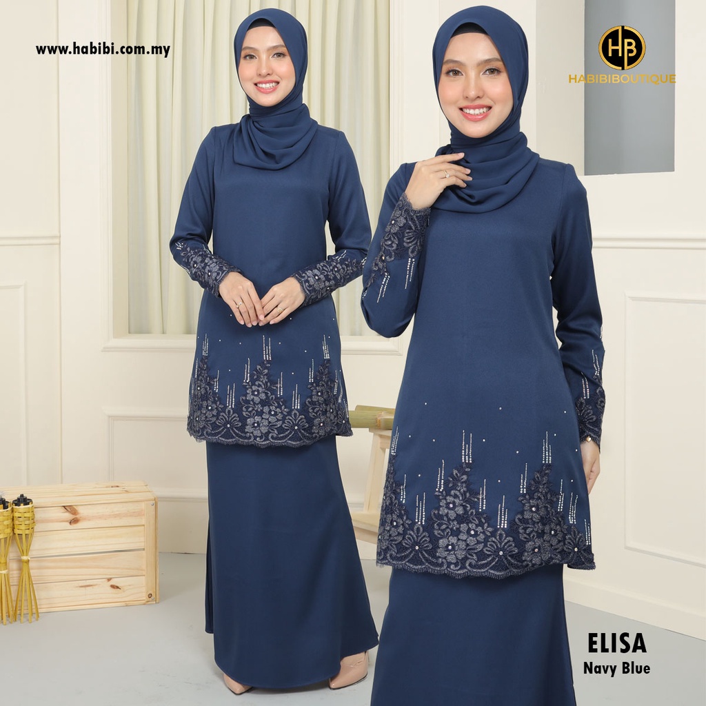 Kurung Moden | Baju Melayu Moden | Navy Blue Habibi Boutique | Set Family Elisa |