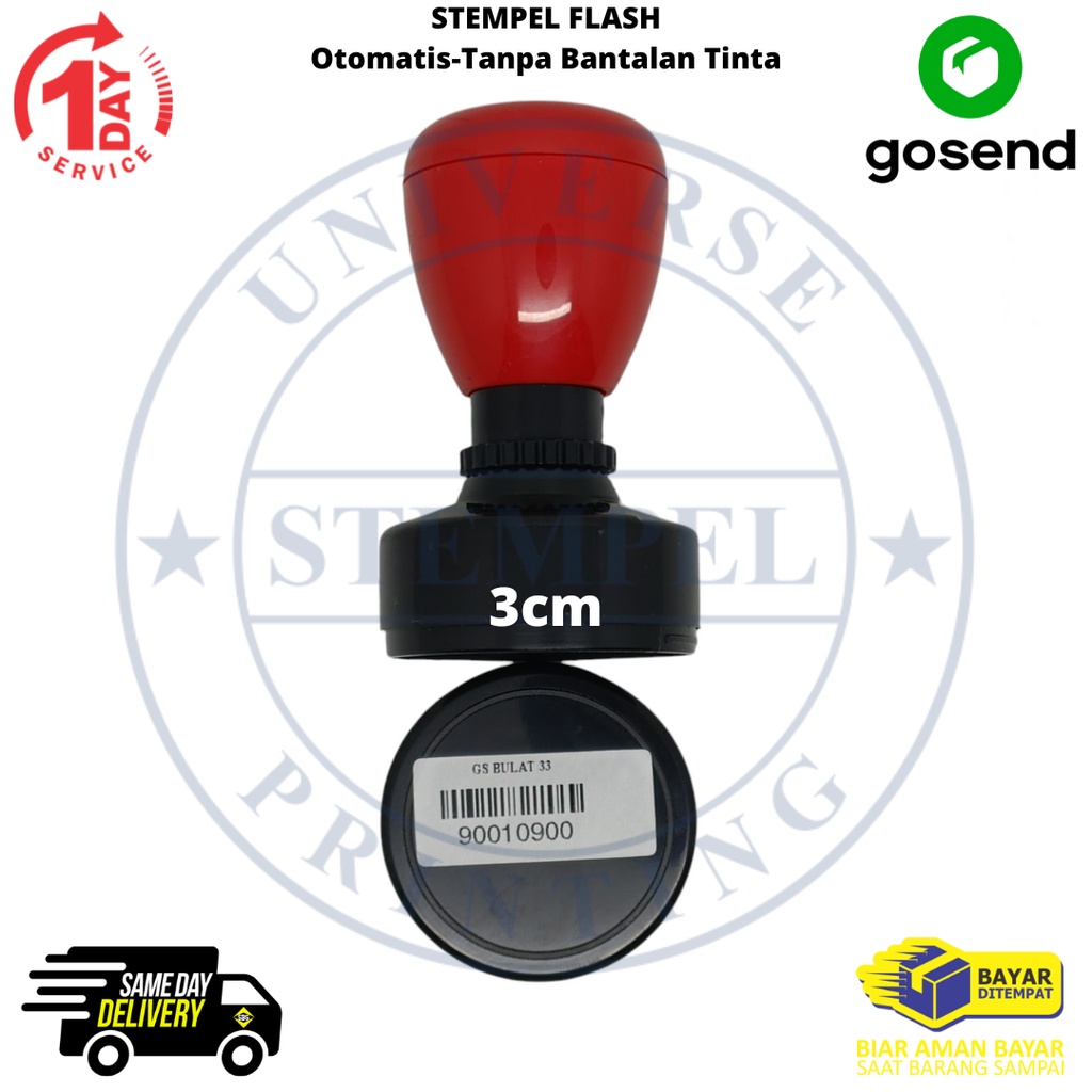 

(3.0) Cetak Stempel Flash Bulat Otomatis - Tanpa Bantalan Tinta Stempel Kilat