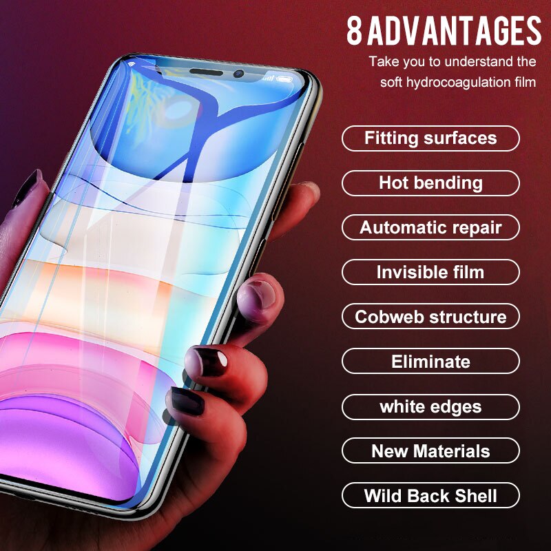 Film Pelindung Layar Hydrogel 30d Untuk Iphone 7 8 Plus 6 6s Plus X Xs Xr Xs Max 11 Pro Max