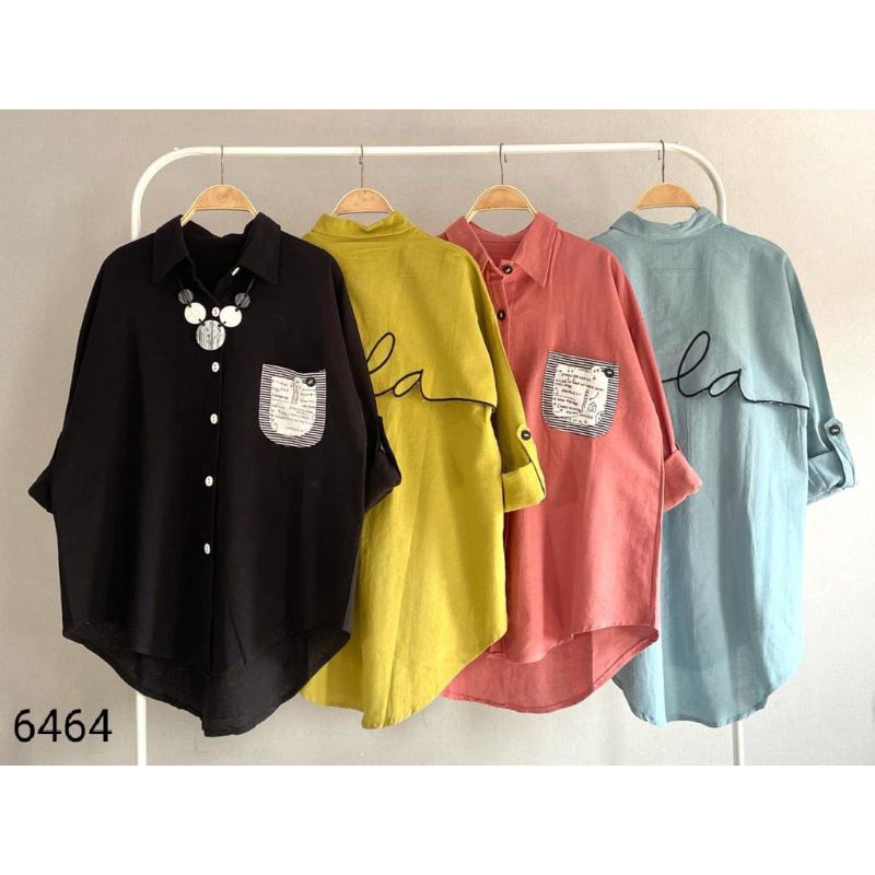 Atasan wanita/kemeja wanita bordir hallo/bahan katun linen/bestseller/all size/ld 110cm/termurah-2