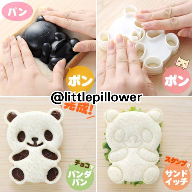 (BLACK PANDA) Bento Black Panda Rice Mold/Cetakan Panda Full Body/Panda Bread Mold