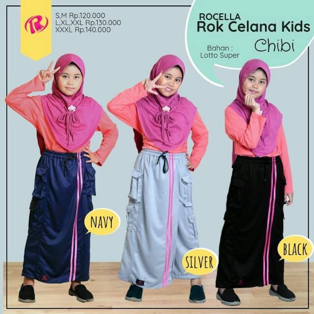Rok Celana Anak / Rok celana olahraga / Rocella kids chibi /Rocella