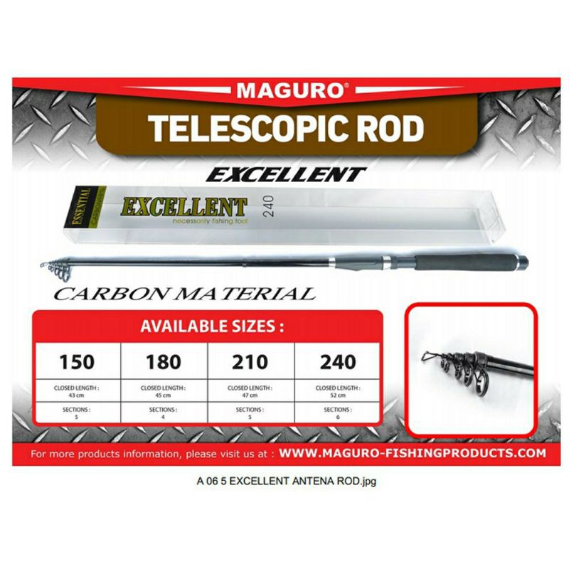 Joran Antena Maguro Excellent | Telescopic | 150 | 180 | 210 | 240
