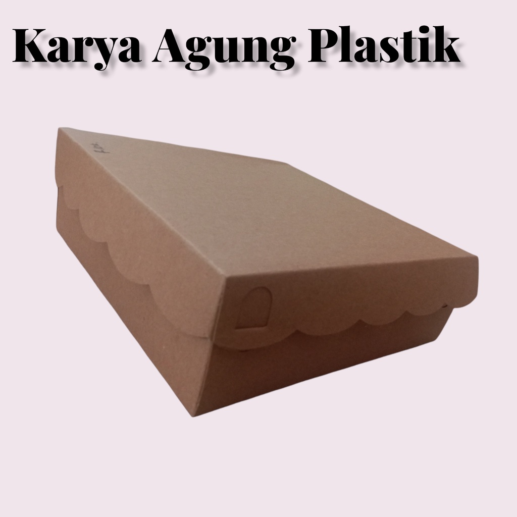 Dus 20×20 350gr RND ALV KAFT / DUS KUE NASI R10K RENDA 20×20 - KOTAK / BOX Dus Nasi coklat 20×20cm /