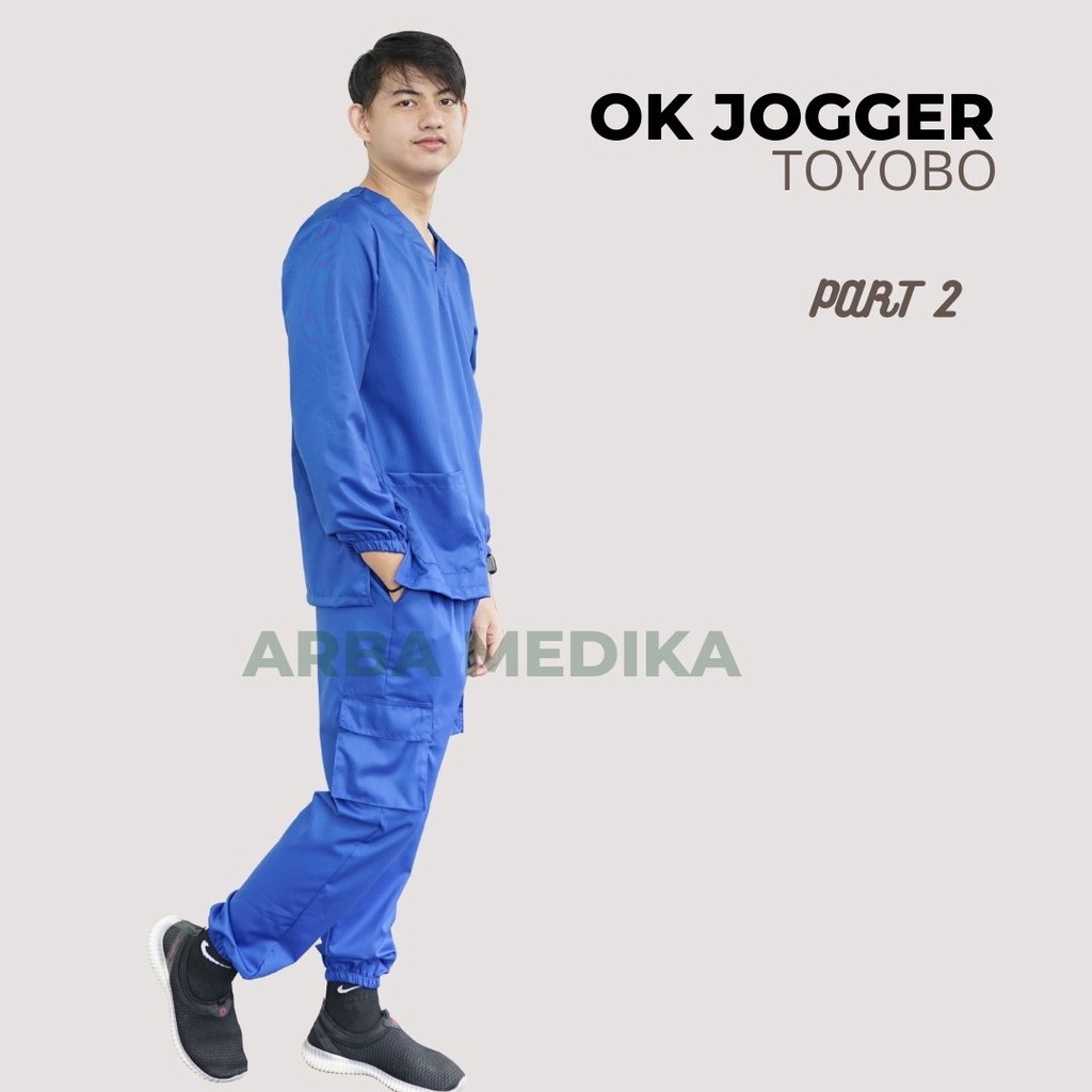 Baju Ok Oka JOGGER Cargo Toyobo Jaga Dokter Scrub Medis Perawat Lengan Panjang Karet PART 2