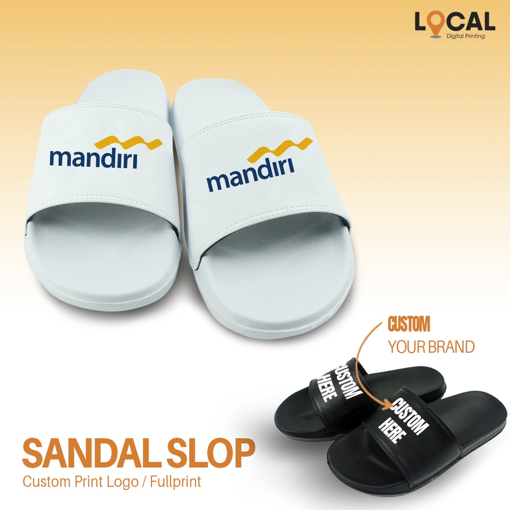 SANDAL SLOP CUSTOM BANK MANDIRI  - Local Print