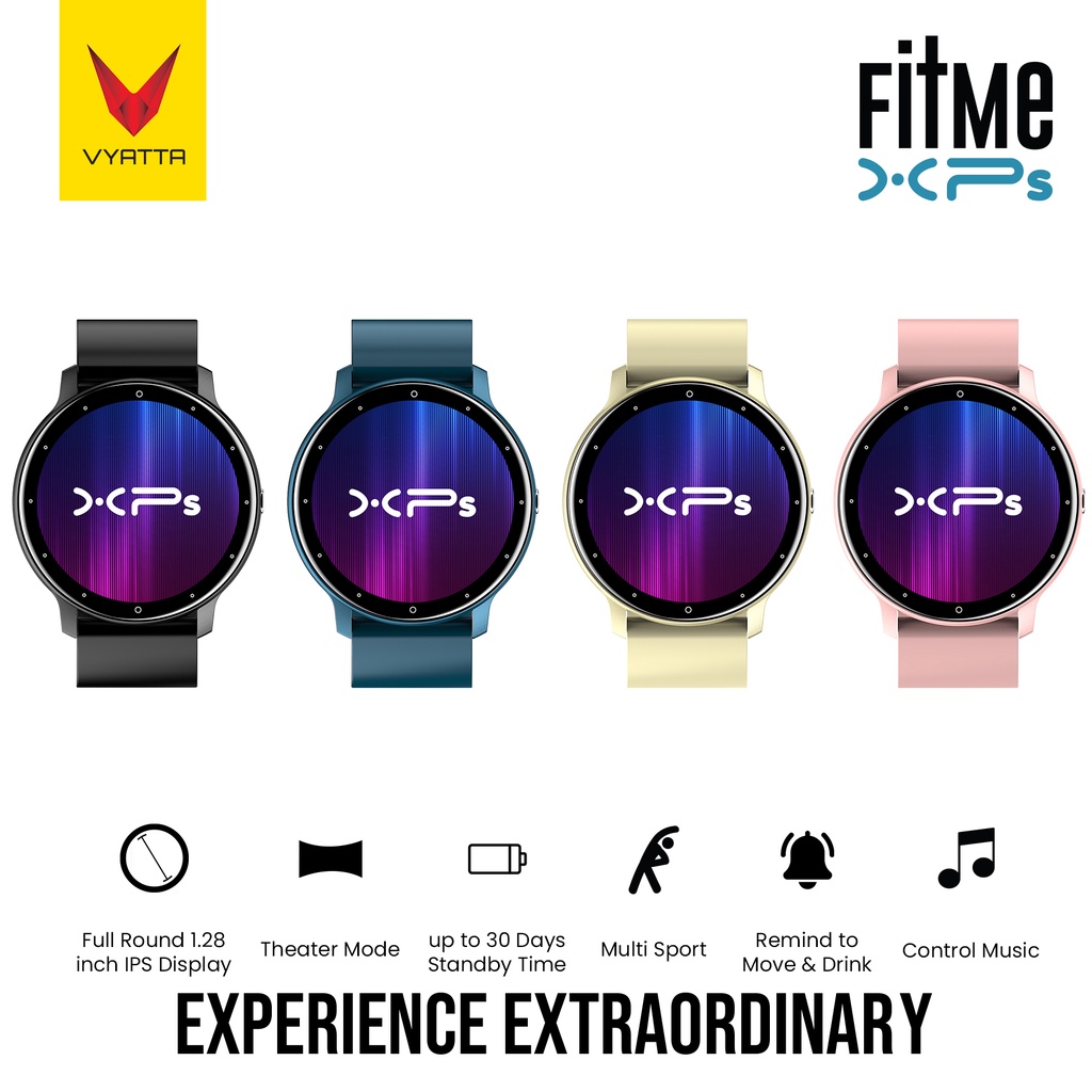 VYATTA FITME XPS SMARTWATCH FULL ROUND TOUCH SCREEN 1.28&quot; THEATER MODE MULTI SPORT MODE