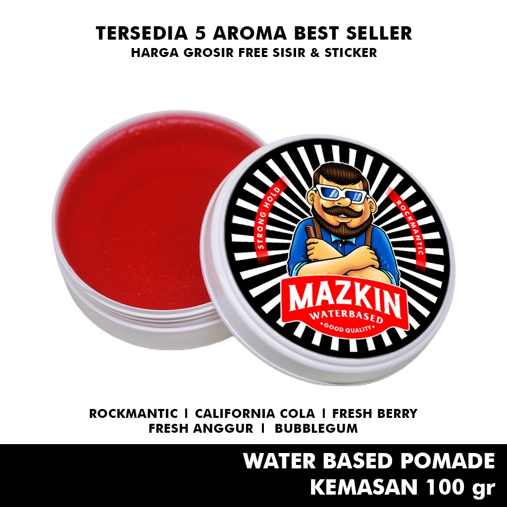 POMADE WATERBASED Mazkin | PREMIUM KEMASAN BESAR 100GR | WATERBASED POMADE