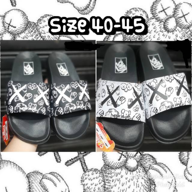COD sendal sandal slide slop vans x kaws uniqlo import cowok men pria 40-45