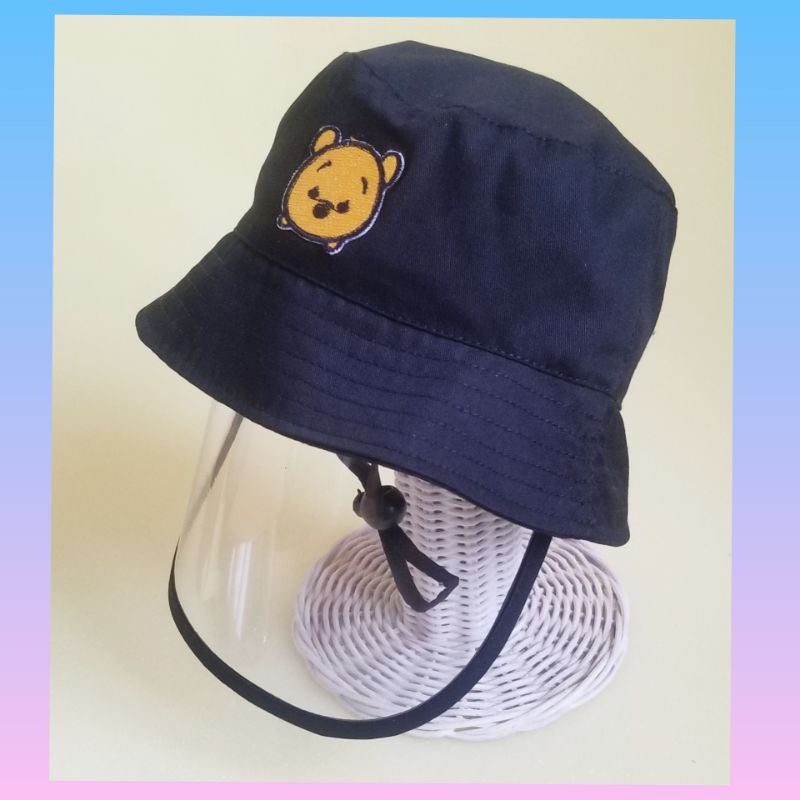 Topi Face shield anti korona / Topi buket anak bayi-Navy