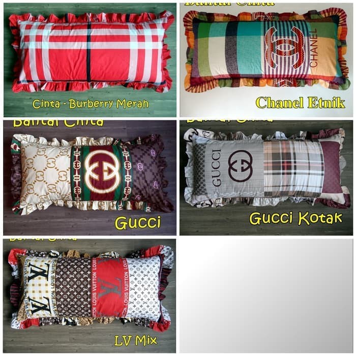 PRODUK BARU  SARUNG BANTAL CINTA MOTIF DEWASA GUCCI LV MIX CHANEL ETNIK 105X57 HG329