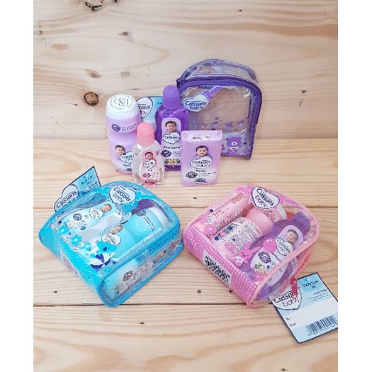 1 Set Cussons Baby Mini Bag Perlengkapan Mandi Bayi 4in1-4