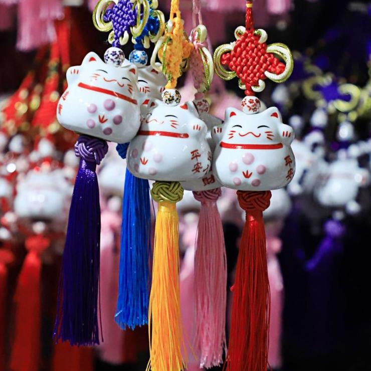 Kejutan Istimewa Car Pendant Lucky Cat / Gantungan Spion Kaca Mobil Kucing Hoki 招财猫 挂件