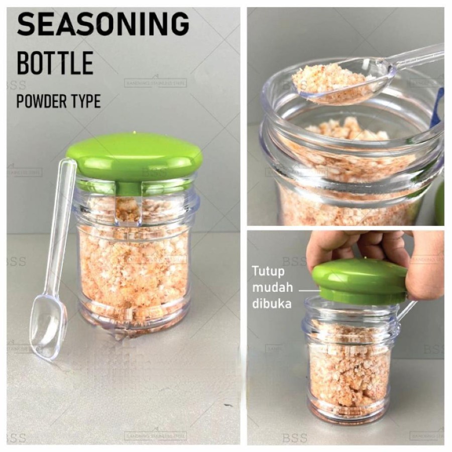 Tempat bumbu/sambal/chilli oil Akrilik tutup Hijau/seasoning bottle