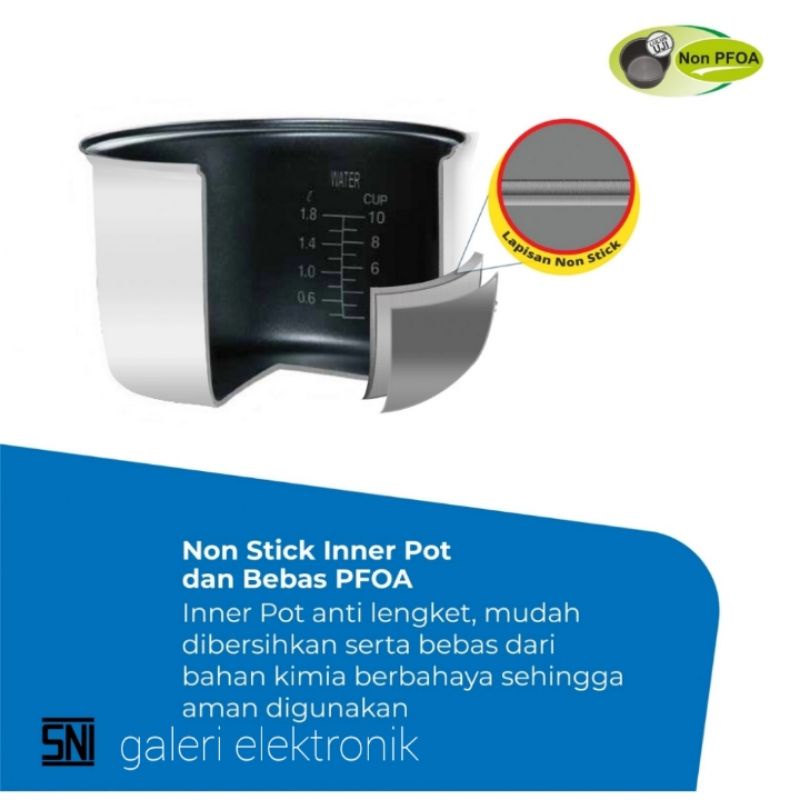 rice cooker,magic com,penanak nasi miyako 1,8 liter mcm 509ts 3in1