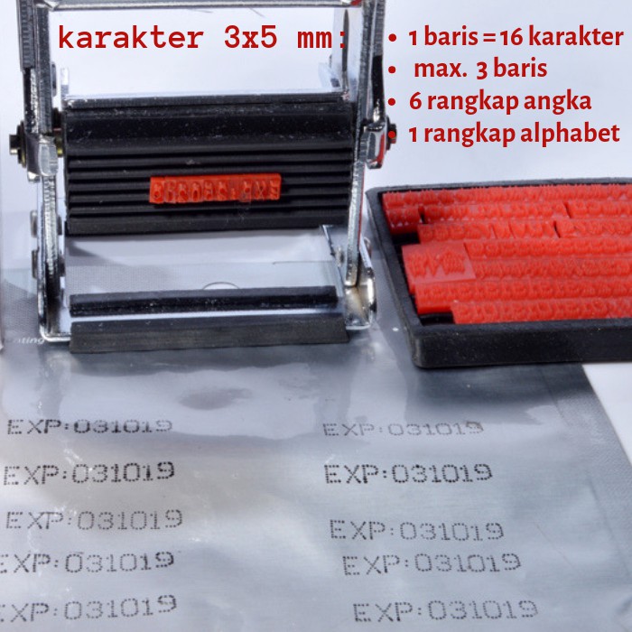 

YUH Karakter Set Angka dan Abjad untuk Mesin Stempel Coding Nobu