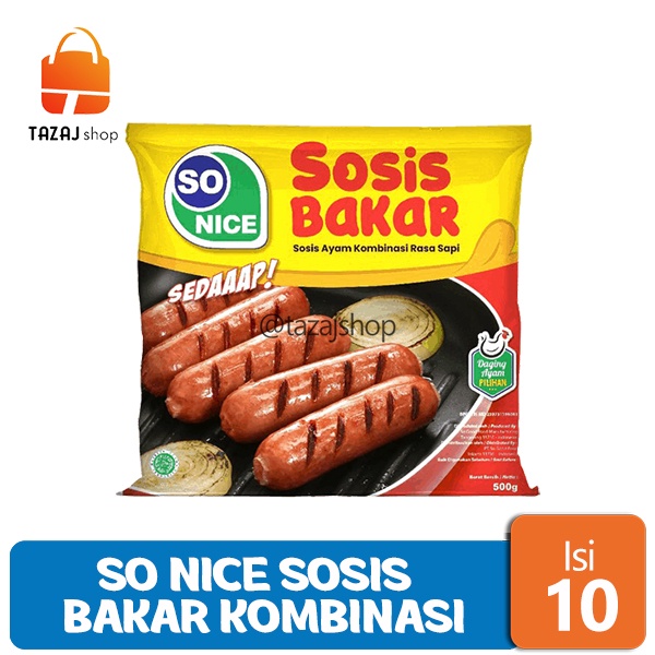 

So Nice Sosis Bakar Kombinasi isi 10 Pcs 500 Gram