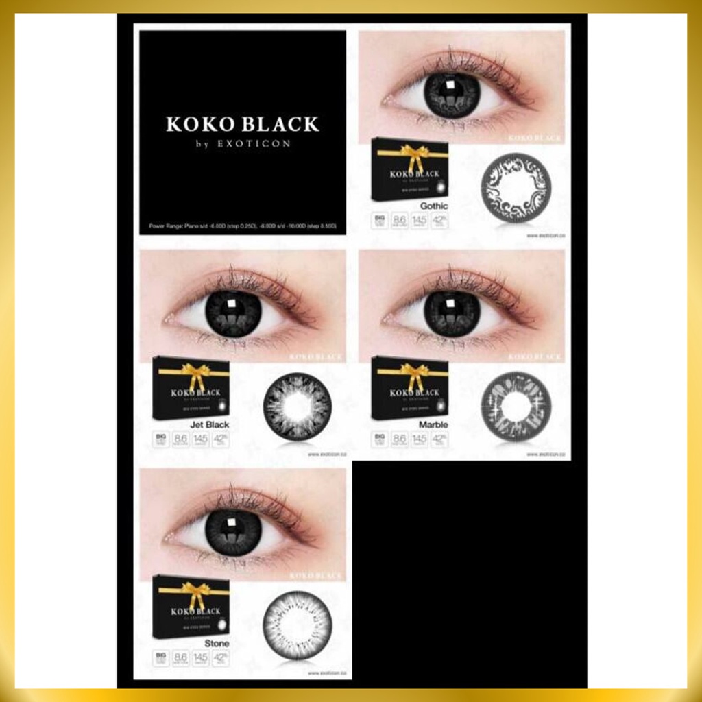 {BISA COD} SOFTLENS X2 KOKO BLACK BY EXOTICON NORMAL &amp; MINUS -0.50 SD -3.00