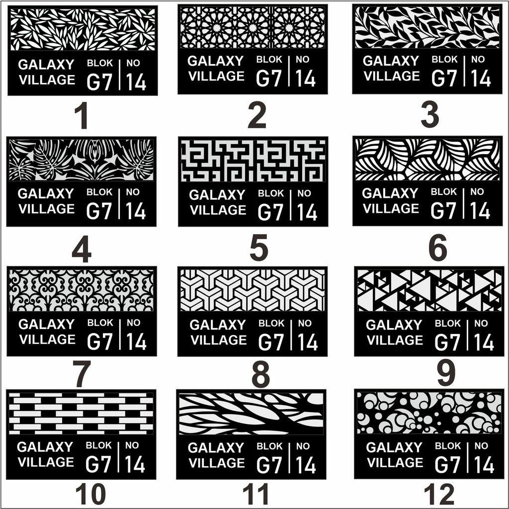 Nomor Rumah Akrilik Motif Modern omor rumah akrilik type aesthetic minimalis modern laser cutting + pen stainless water proof