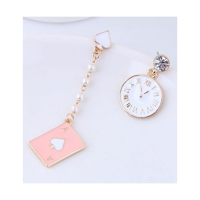 LRC Anting Tusuk Fashion Clock Shape Decorated Earrings A52202