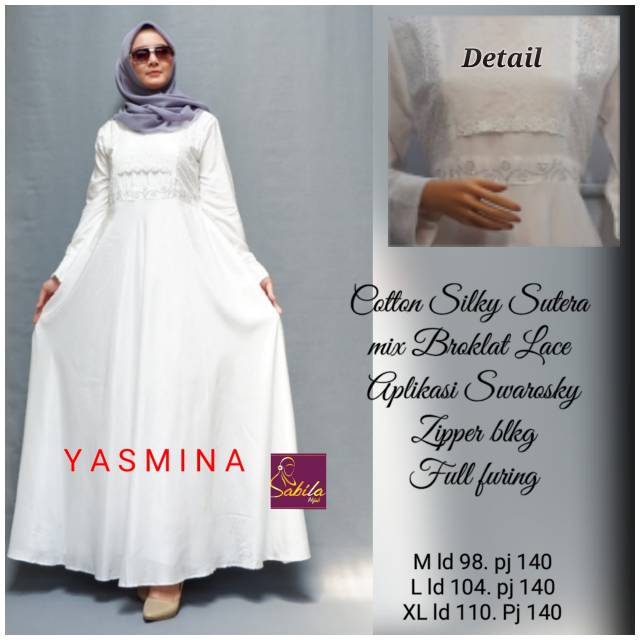 Yasmina White Dress/ Gamis Putih/ Gamis Prewedding