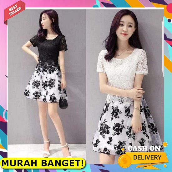 Daster Dress Kerut Dada Rempel Tali Pinggang Cewek Wanita Perempuan Bali Murah Kekinian Aneka Motif 